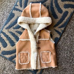 Baby Gap Sherpa Lined Faux Suede Hooded Vest